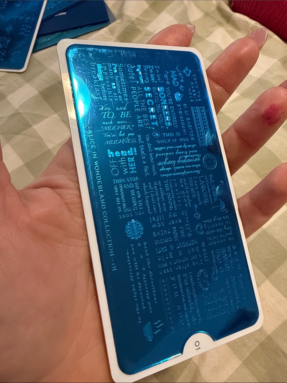 Unbranded Blue Tablet Stamping Plate – Premium Nail Art Template